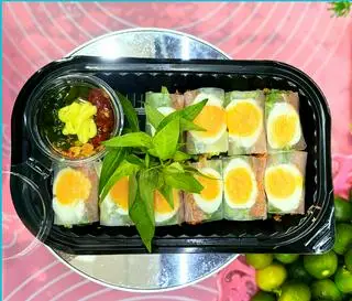 Hình ảnh Phơi sương cuộn lòng đào - chấm sốt me