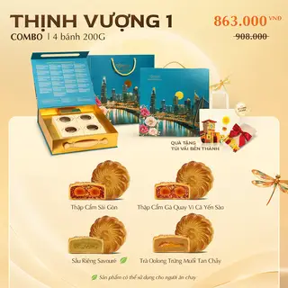 Hình ảnh "[Bánh Trung Thu Savouré] COMBO THỊNH VƯỢNG 1 - 4 bánh 200g "
