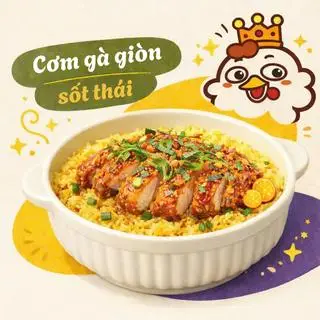 Hình ảnh Cơm Gà giòn sốt thái