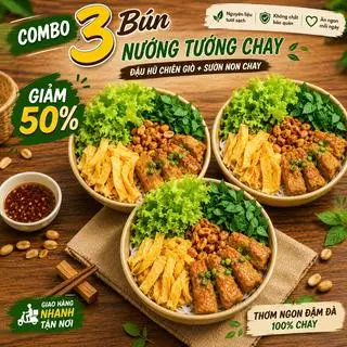 Hình ảnh Combo 3 Bún Nước Tương Chay