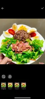 Hình ảnh Cơm gạo lứt kèm salad bacon trứng sốt