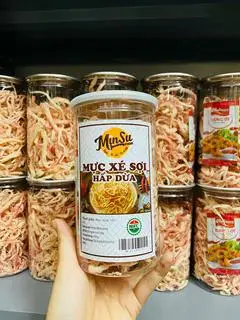 Hình ảnh mực hấp dừa xé sợi