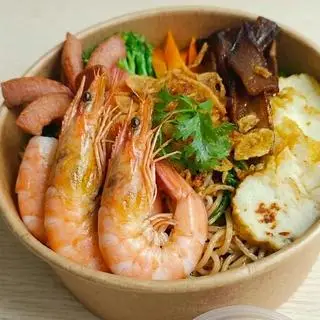Hình ảnh ( Sốt Chua Cay ) Mì Trộn Tôm Xúc Xích 