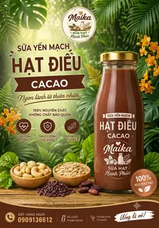 Hình ảnh Sữa yến mạch hạt điều cacao