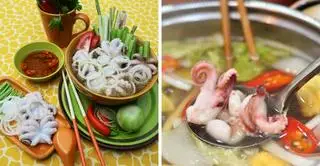 Hình ảnh lẩu Bạch tuộc nhúng giấm