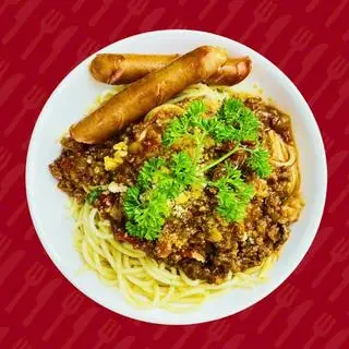 Hình ảnh MÌ Ý SỐT BÒ BẰM XÚC XÍCH