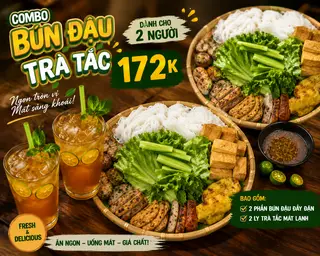 Hình ảnh Bún đậu thập cẩm 2Ng + 2 trà tắc
