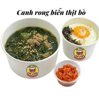 Hình ảnh Set Canh rong biển thịt bò (kèm cơm, trứng opla) 소불고기 미역국 세트