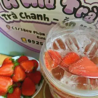 Hình ảnh trà dâu tươi A Miu