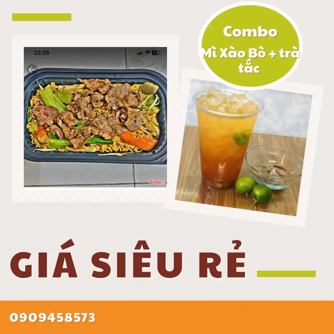 Hình ảnh Combo mì xào bò ĐB - trà tắc