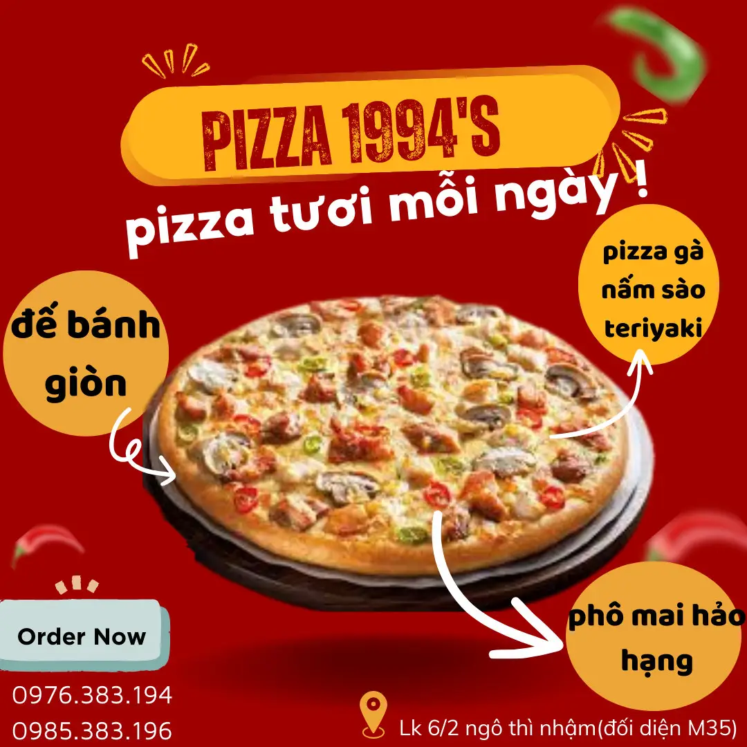 Hình ảnh Pizza Gà nấm