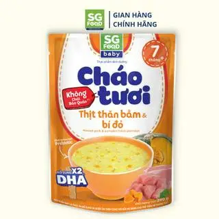 Hình ảnh Cháo Tươi Baby Thịt Thăn Bằm Bí Đỏ Saigon Food 240g