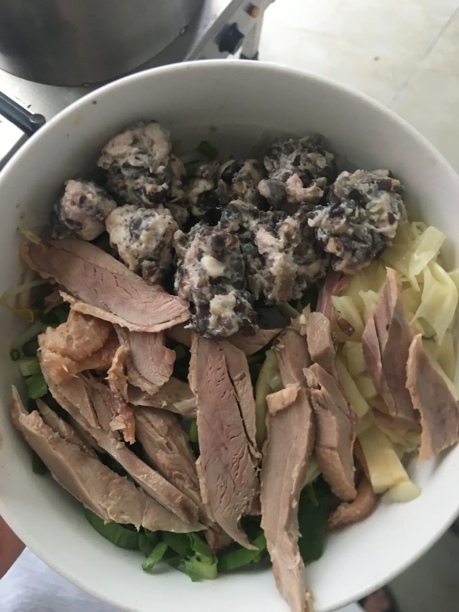 Hình ảnh bún ngan + mọc nước 