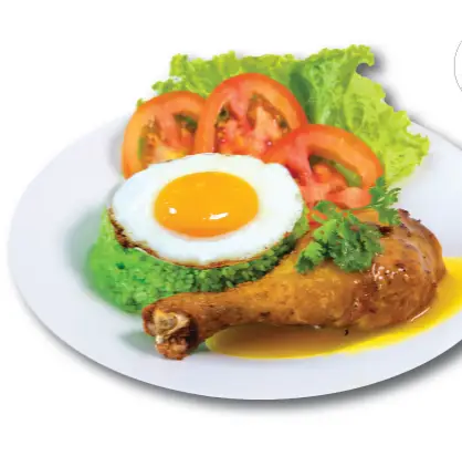 Hình ảnh 1 cơm  gà xối mỡ+1 ốp la