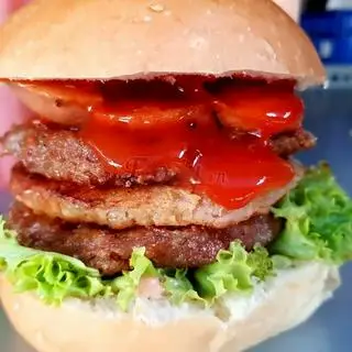 Hình ảnh Hamburger bò miếng 2 tầng + gà miếng