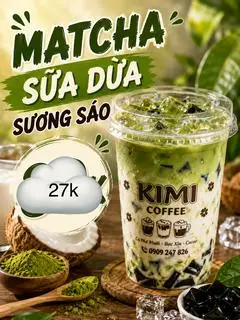 Hình ảnh cafe sữa dừa sương sáo