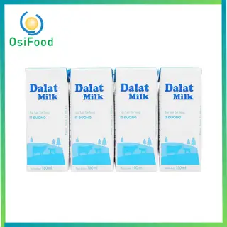 Hình ảnh Sữa tươi tiệt trùng Đà Lạt Milk ít đường lốc 4x180ml