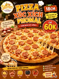 Hình ảnh Pizza size 18cm xúc xích phô mai