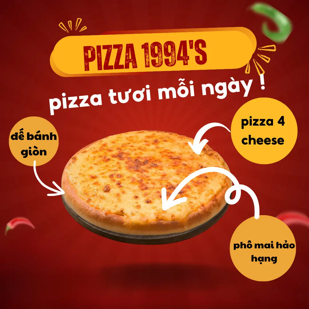 Hình ảnh Pizza 4 Cheese Viền kem Khoai lang