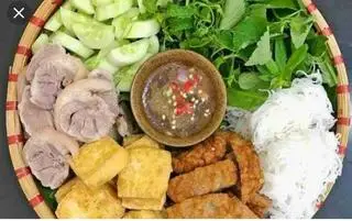 Hình ảnh bún đậu đầy đủ + sữa đậu nành 