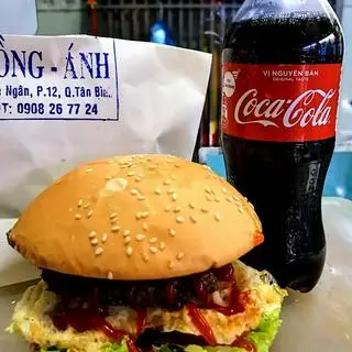 Hình ảnh Combo: Burger bò trứng + Trà đào dầm