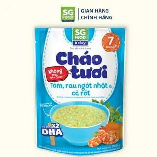Hình ảnh Cháo Tươi Baby Tôm Rau Ngót Nhật Cà Rốt Saigon Food 240g