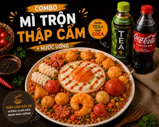 Hình ảnh Combo Mì Trộn Thập Cẩm + Nước