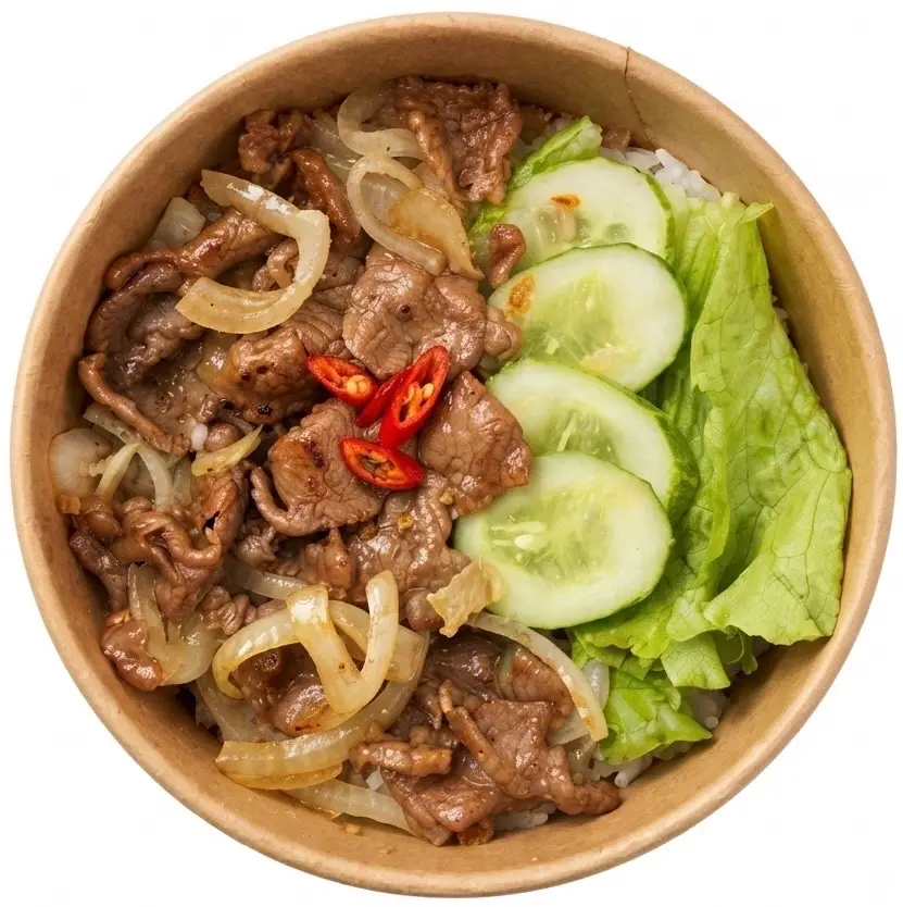 Hình ảnh Cơm Thịt Bò Xào Hành Tây (Thêm Thịt)