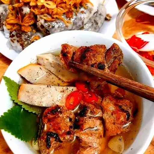 Hình ảnh Bánh Cuốn Lẫn ( chả miếng nướng + chả quế)