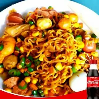 Hình ảnh Combo 2 mì trộn thập cẩm - 1 coca