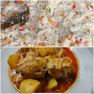 Hình ảnh Combo cà ri gà - cơm trộn Ấn/ Chicken curry - mixed India rice