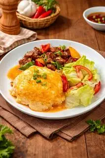 Hình ảnh cơm bò phủ trừng 