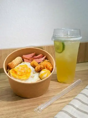 Hình ảnh combo mỳ full topping + trà chanh ( quất)