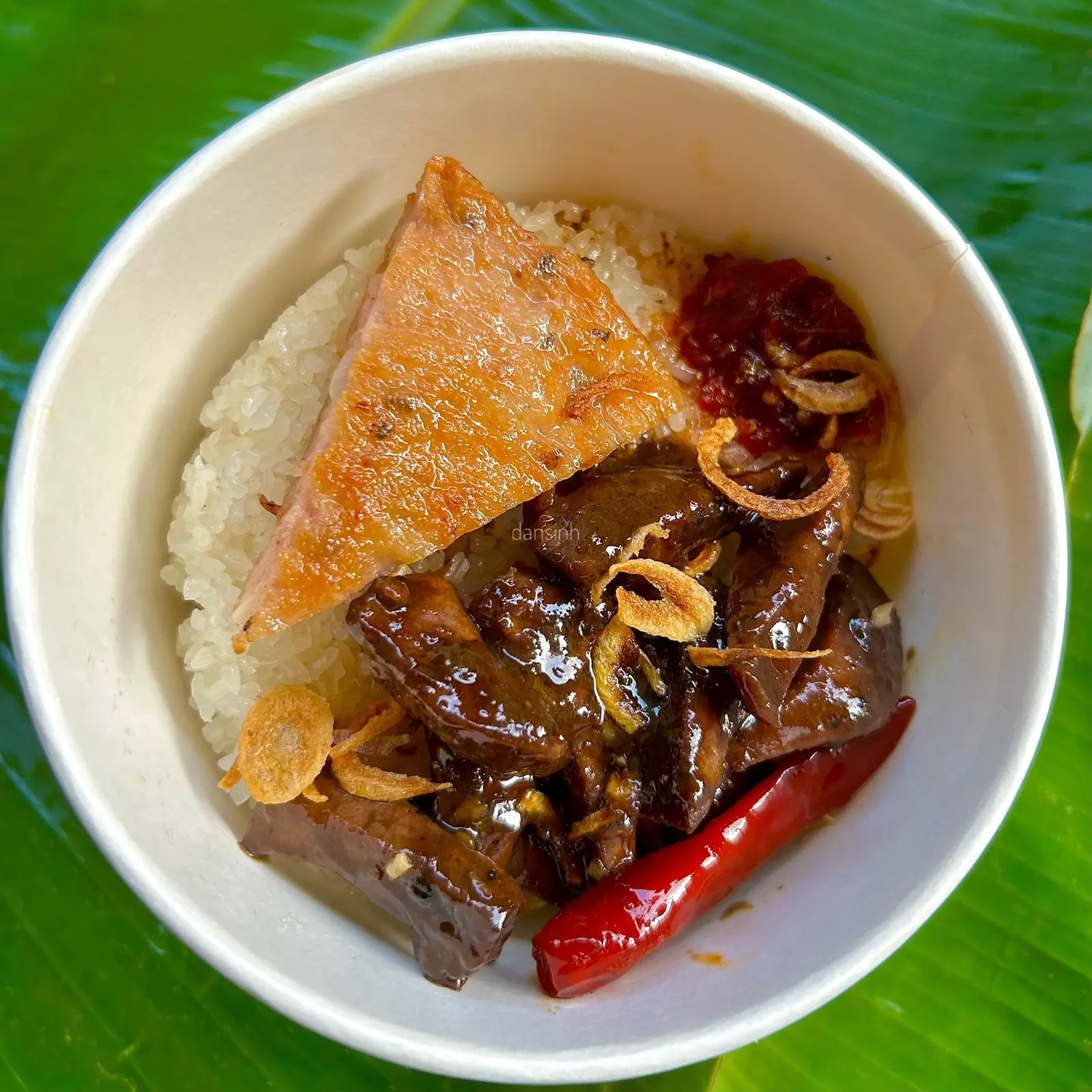 Hình ảnh Xôi chả mỡ gan rim