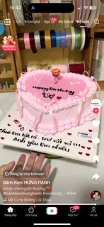 Hình ảnh Bánh Tim Hồng Rực Rỡ
