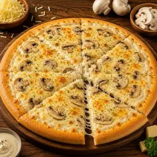 Hình ảnh Pizza Phô Mai Sốt Kem Nấm