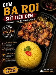 Hình ảnh CƠM BA RỌI SỐT TIÊU ĐEN