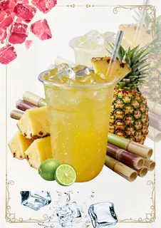 Hình ảnh Nước mía đầy đủ (Thơm, tắc, muối hồng)