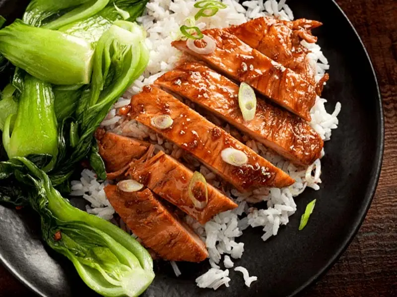 Hình ảnh Cơm Gà Teriyaki Trứng Onsen - Súp Rong biển