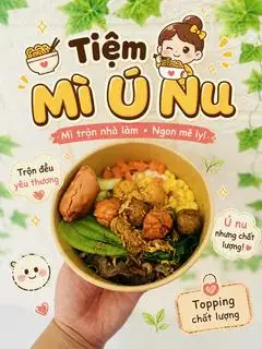 Hình ảnh Mì trộn Trứng xúc xích 