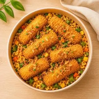 Hình ảnh Mì trộn indomie nem chua
