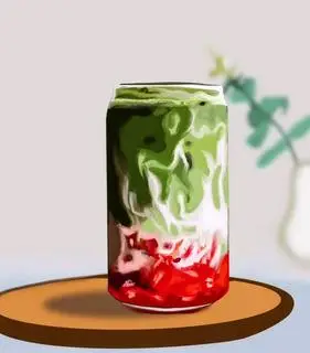 Hình ảnh Matcha latte dâu