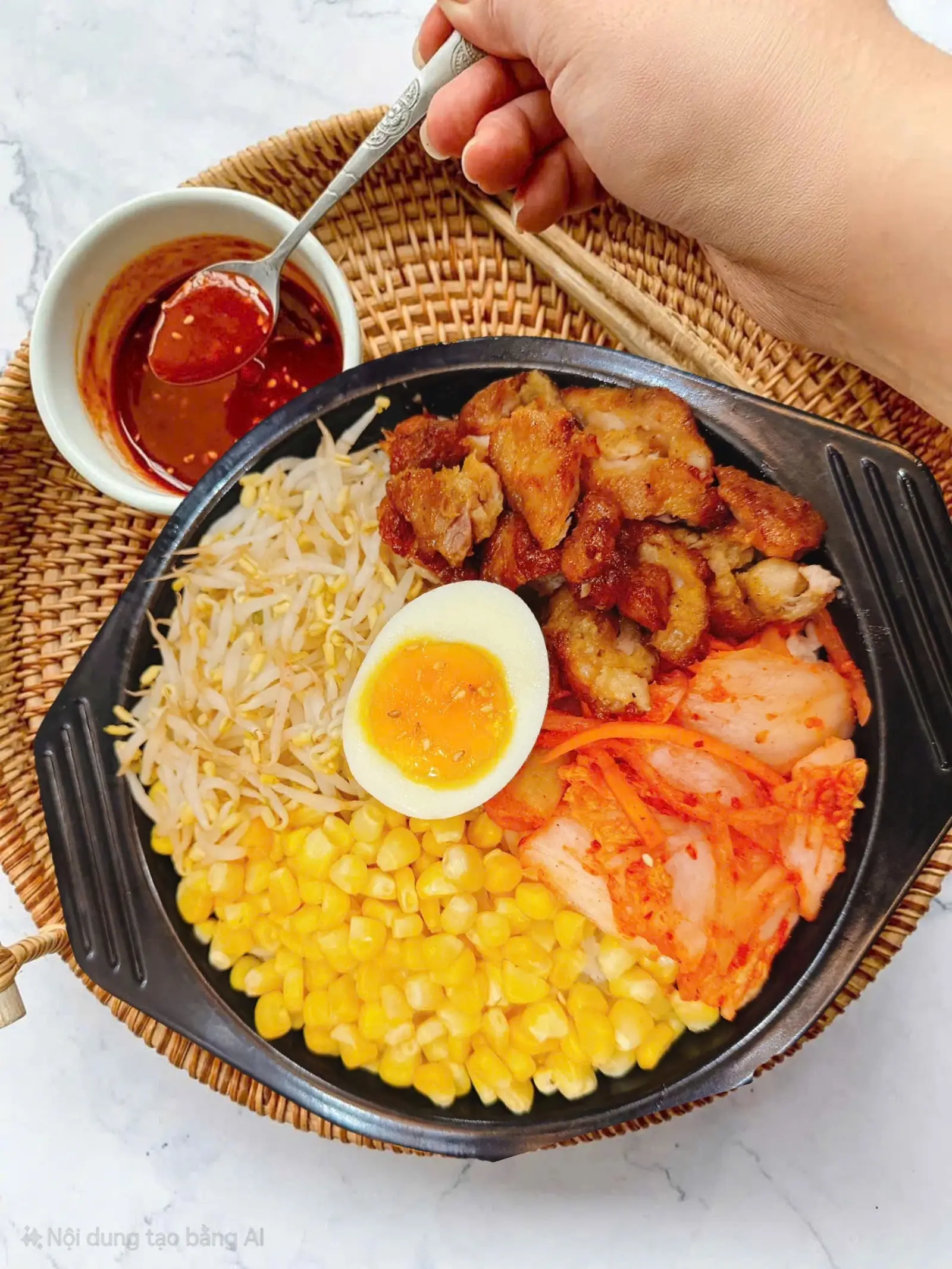Hình ảnh Cơm trộn gà nướng