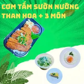 Hình ảnh Cơm Tấm Sườn Nướng Than Hoa + 3 Món