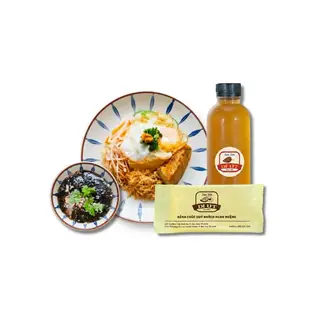 Hình ảnh Cơm Chả Bì Trứng Khô Cá Chà Bông + Canh/Nước Sâm + Khăn