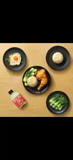 Hình ảnh Combo 1 Người Cơm Đùi Gà Góc Tư + Trứng ốp la + Cơm Thêm + Cải Thìa + Nước – Tiết kiệm 86k 