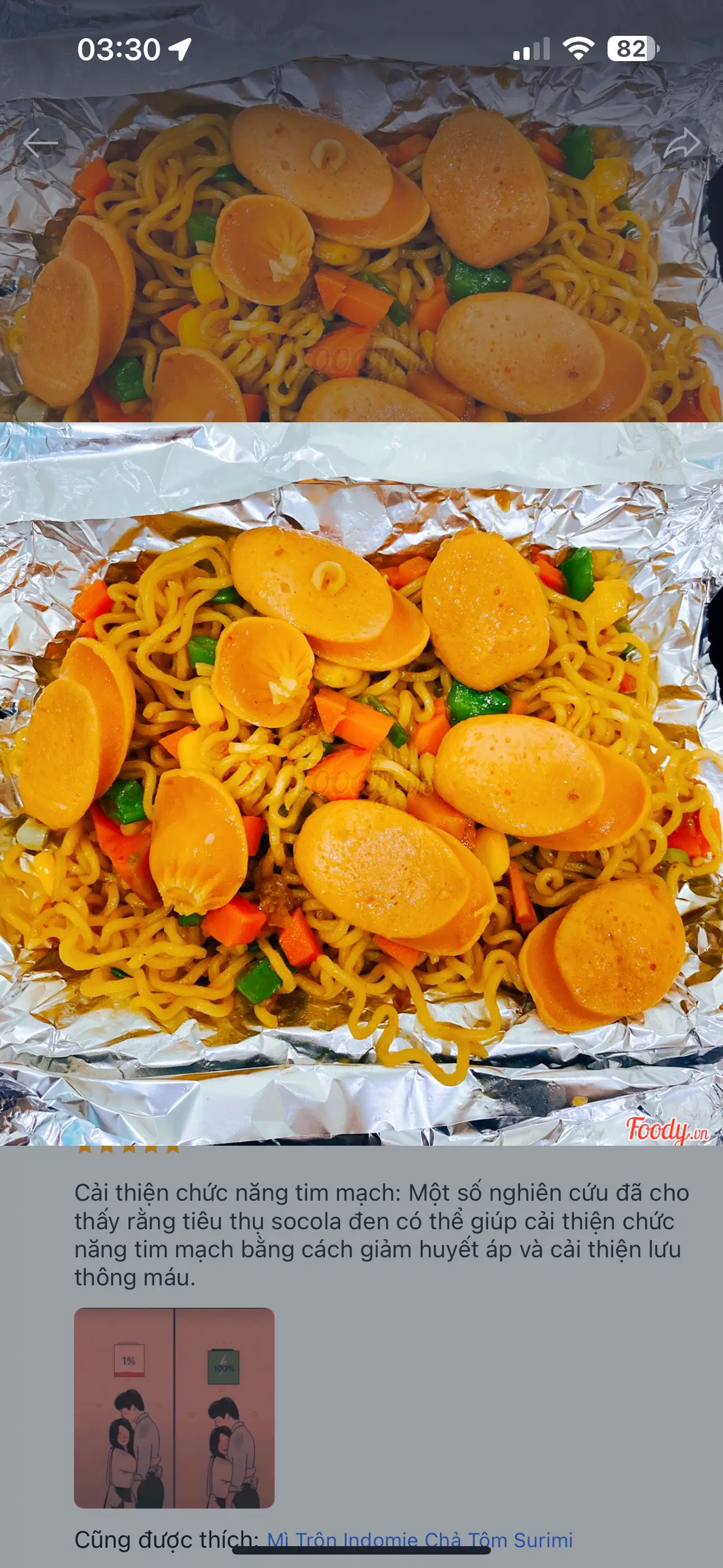 Hình ảnh Mì trộn Indomie xúc xích