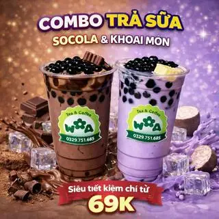 Hình ảnh Combo trà sữa socola + khoai môn