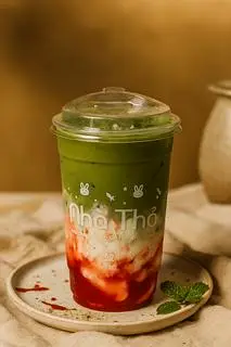 Hình ảnh Matcha latte dâu