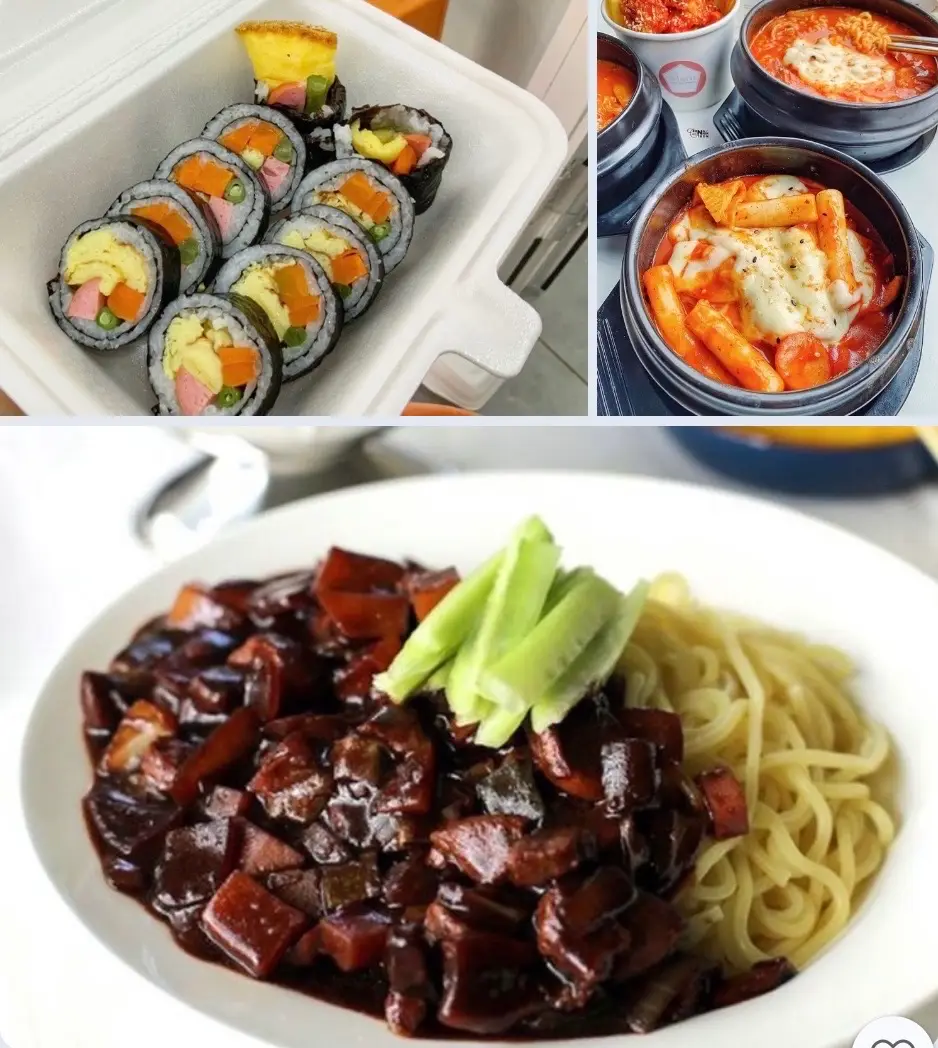 Hình ảnh Combo 215k( tokbokki phomai, mỳ tương đen bò mỹ, kimbap chiên)